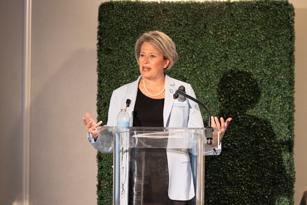 Dean Valerie Howard on stage
