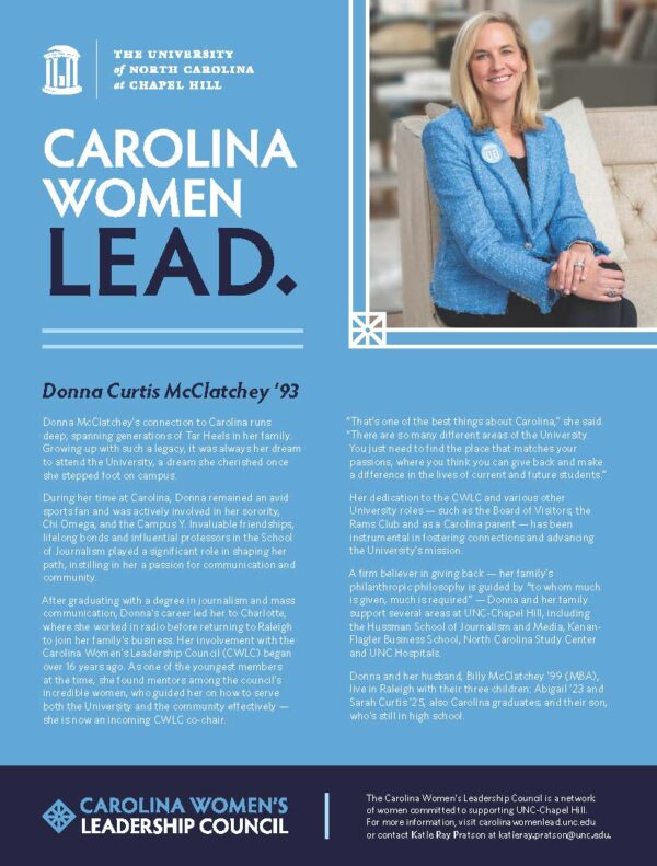 Donna McClatchey Carolina Alumni Review ad