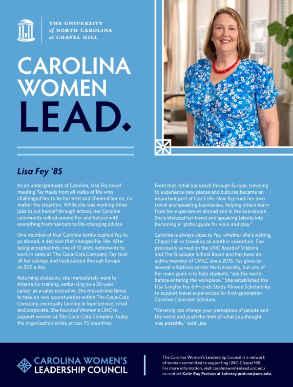 Lisa Fey Carolina Alumni Review ad